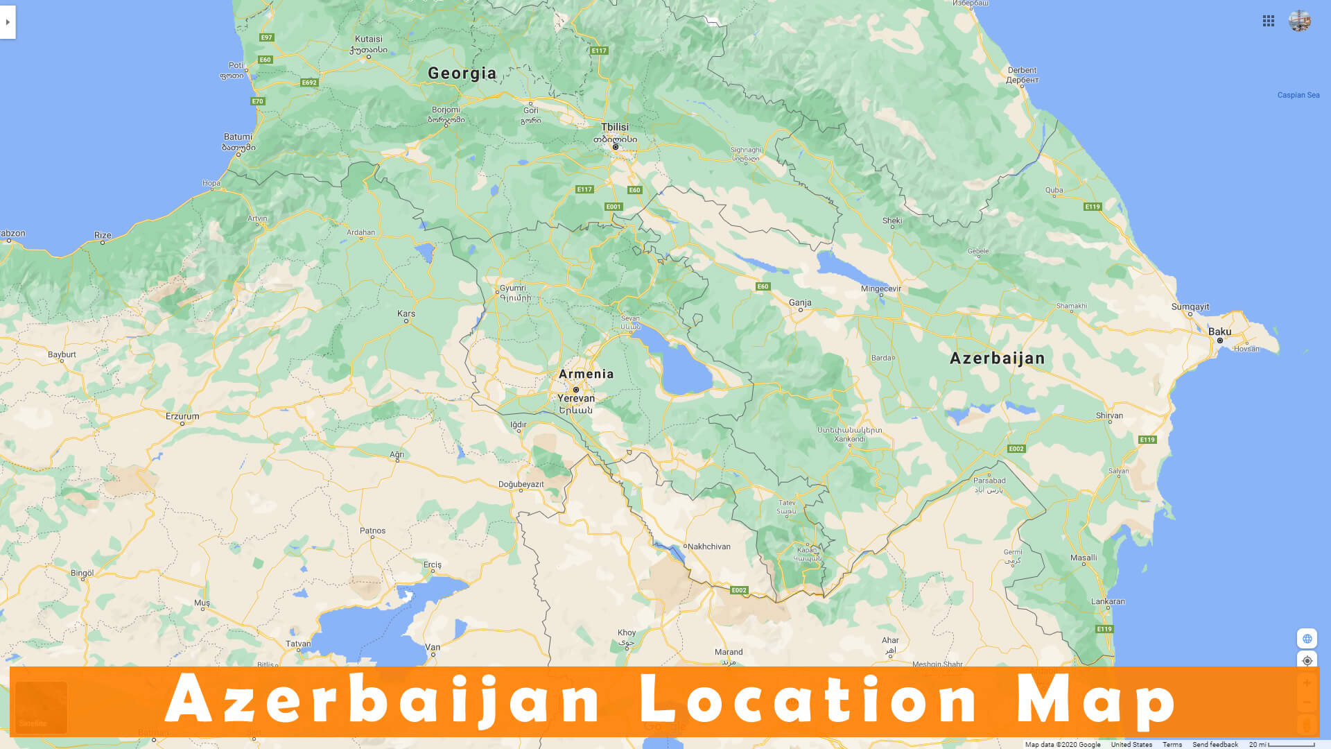 Azerbaycan Konum Haritasi